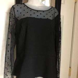 Ann Taylor size 10 black peplum top